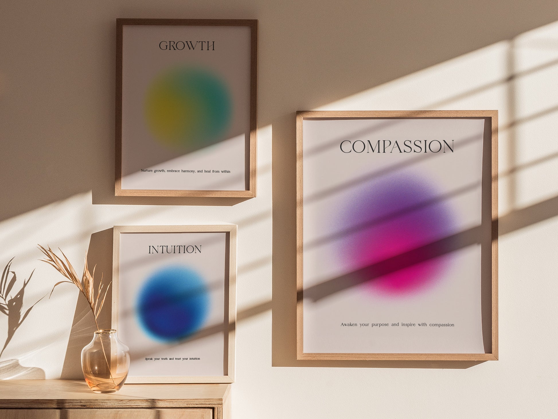Compassion Aura Poster | Minimalist Modern Typography Wall Art | Framed or Unframed