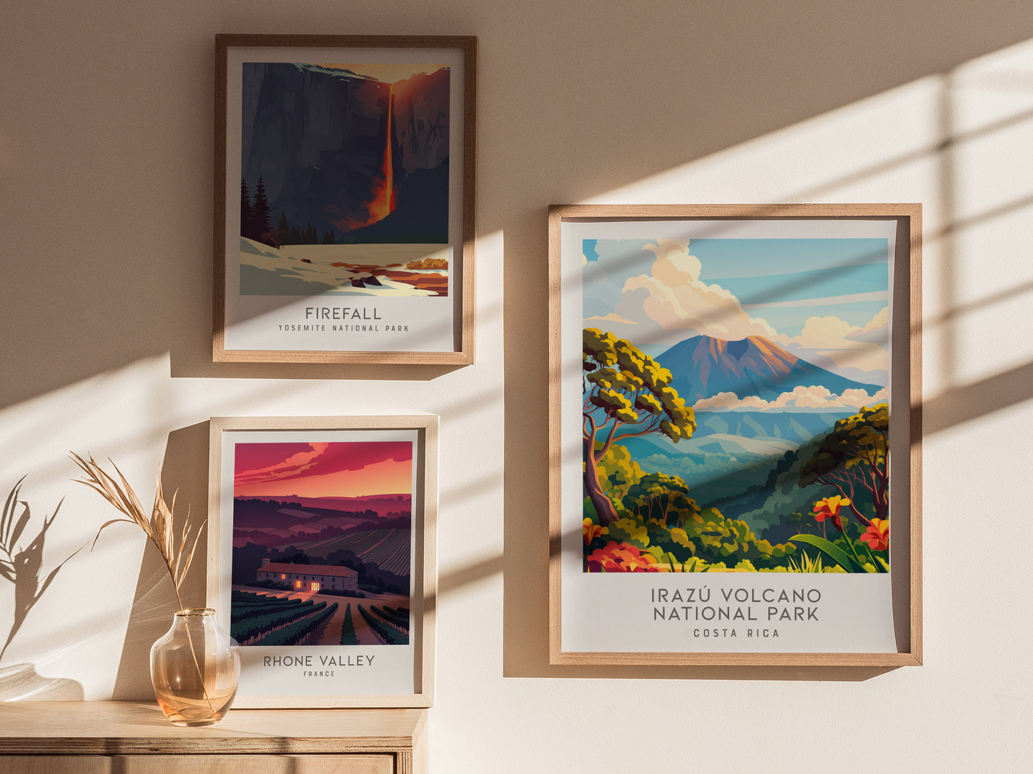 Irazú Volcano National Park Matte Border Poster | Costa Rica Travel Wall Art — styled in a modern interior