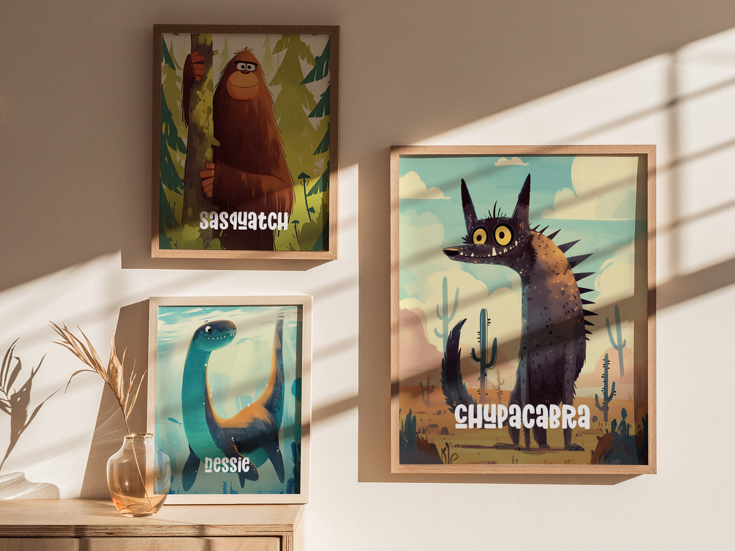 Chupacabra Cute Cryptids Poster | Kids Room Decor Wall Art | Framed or Unframed