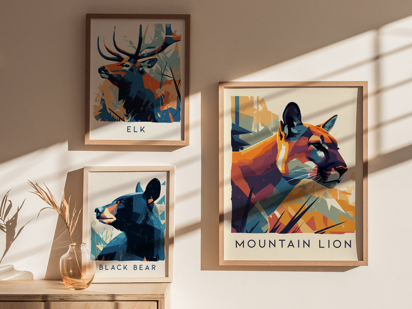 Mountain Lion Poster | Cougar Wildlife Wall Art Print