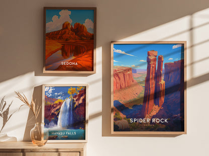 Spider Rock Poster | Arizona Canyon de Chelly Desert Art | Southwest Decor