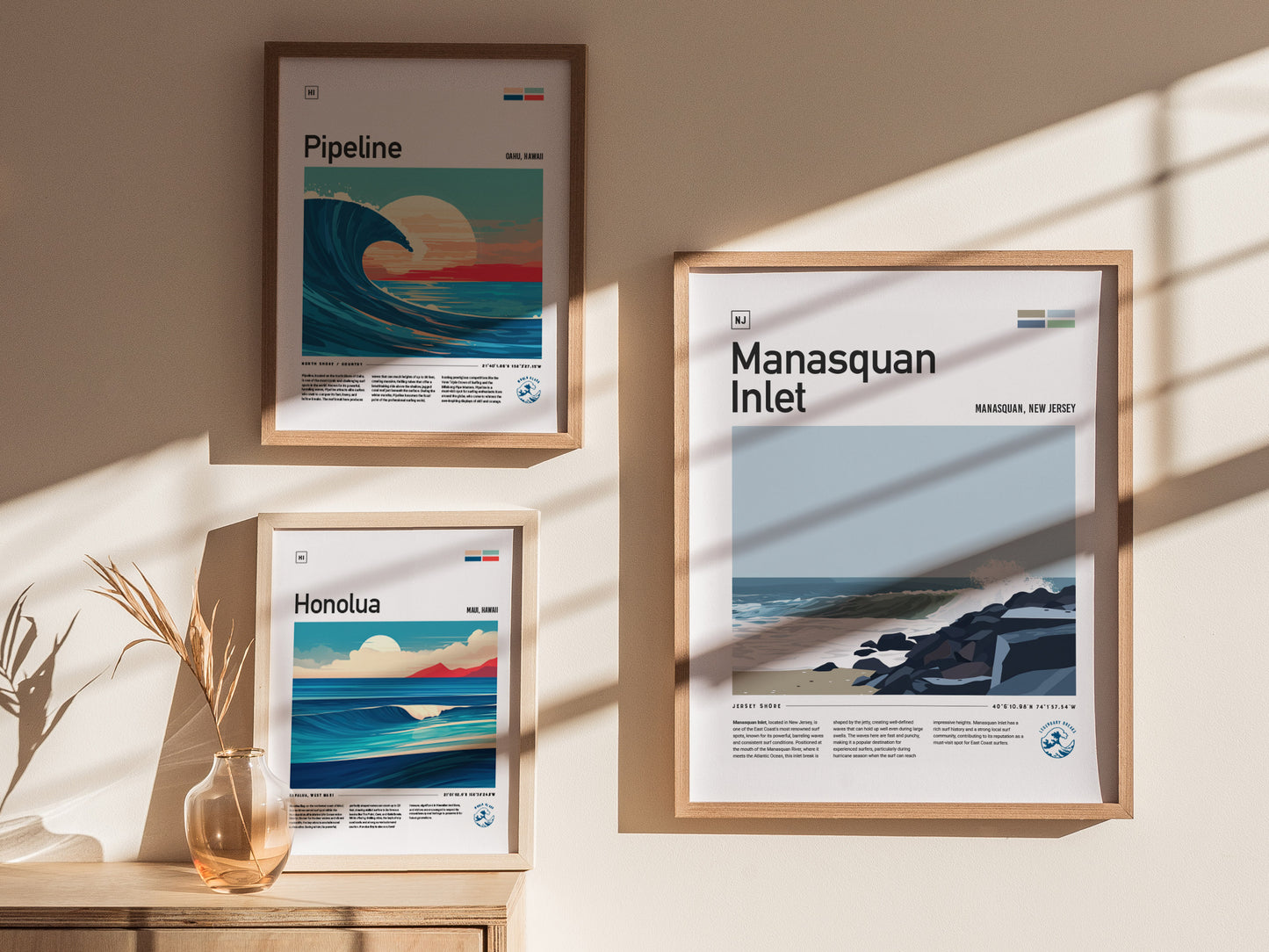 Manasquan Inlet Surf Poster | New Jersey Shore Wall Art