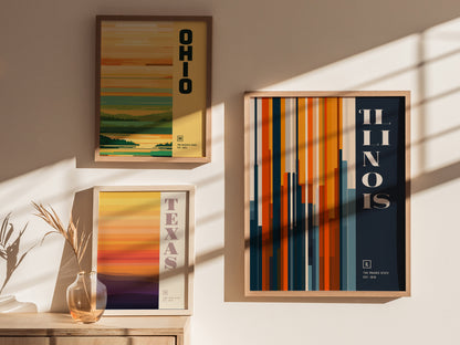 Illinois Poster | The Prairie State Wall Art