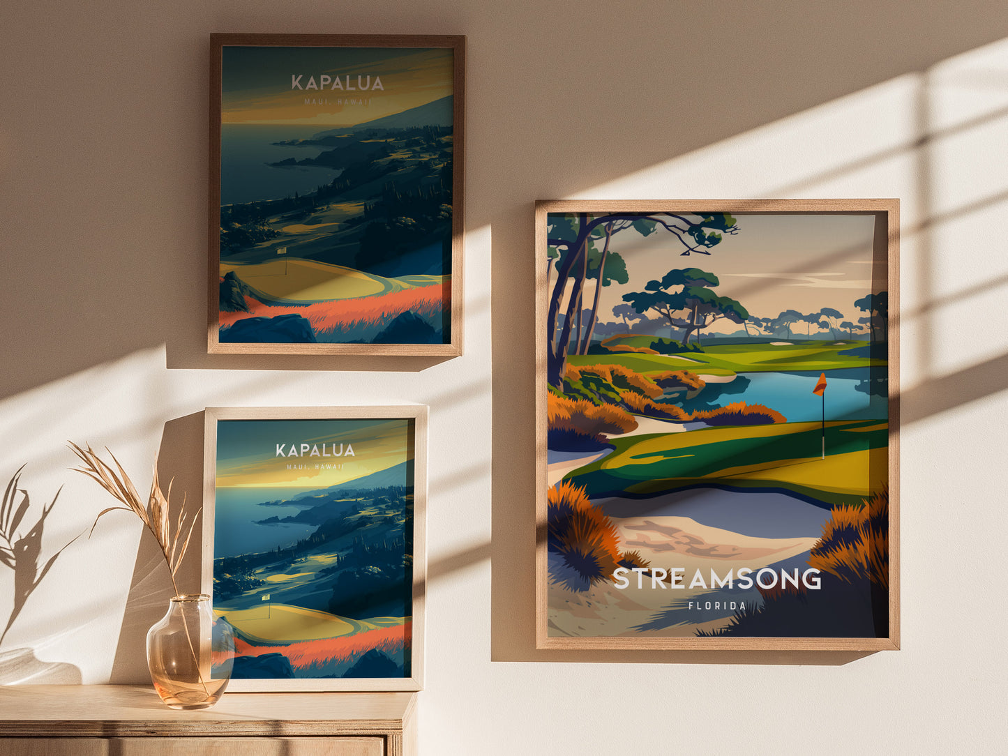 Streamsong, Florida Poster | Links Poster & Golfer Gift Wall Art — styled in a modern interior