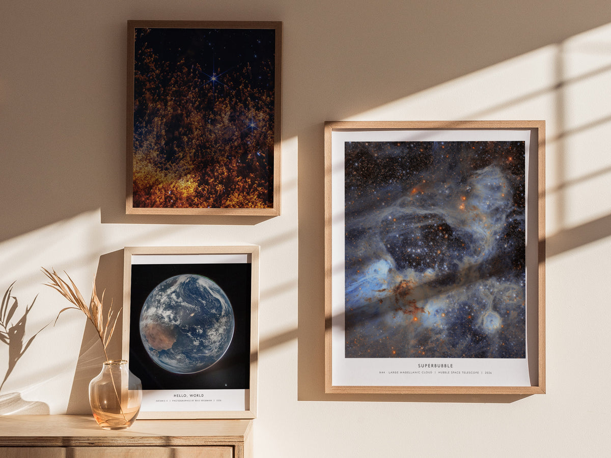 Superbubble Poster | N44 · Large Magellanic Cloud | NASA N44 Large Magellanic Cloud Astronomy Print — styled in a modern inte