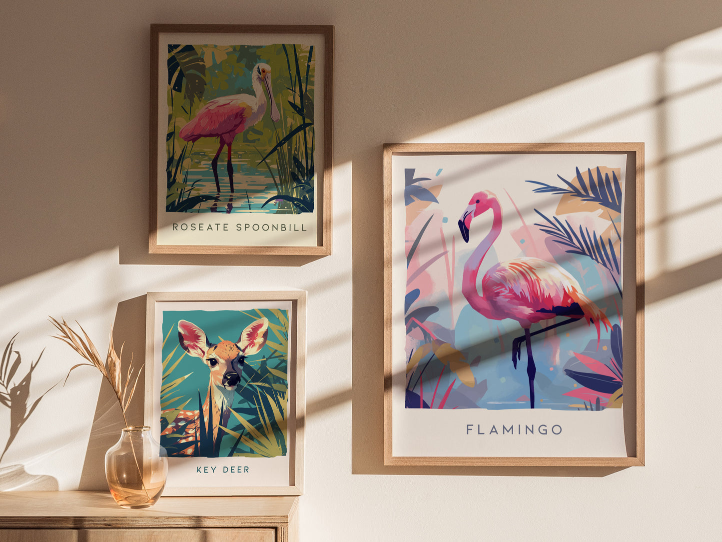 Pink Flamingo Poster | Tropical Wall Art | South Florida Audubon Print