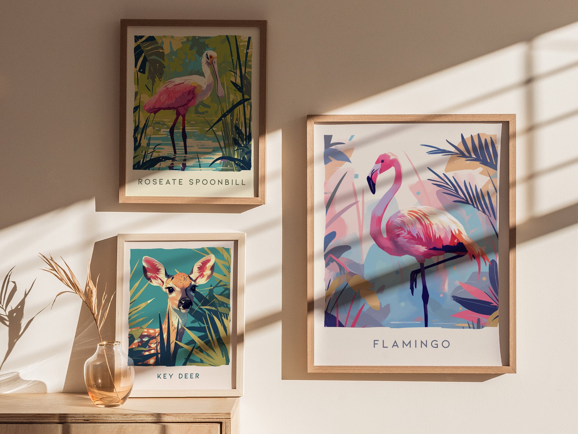 Pink Flamingo Poster | Tropical Wall Art | South Florida Audubon Print