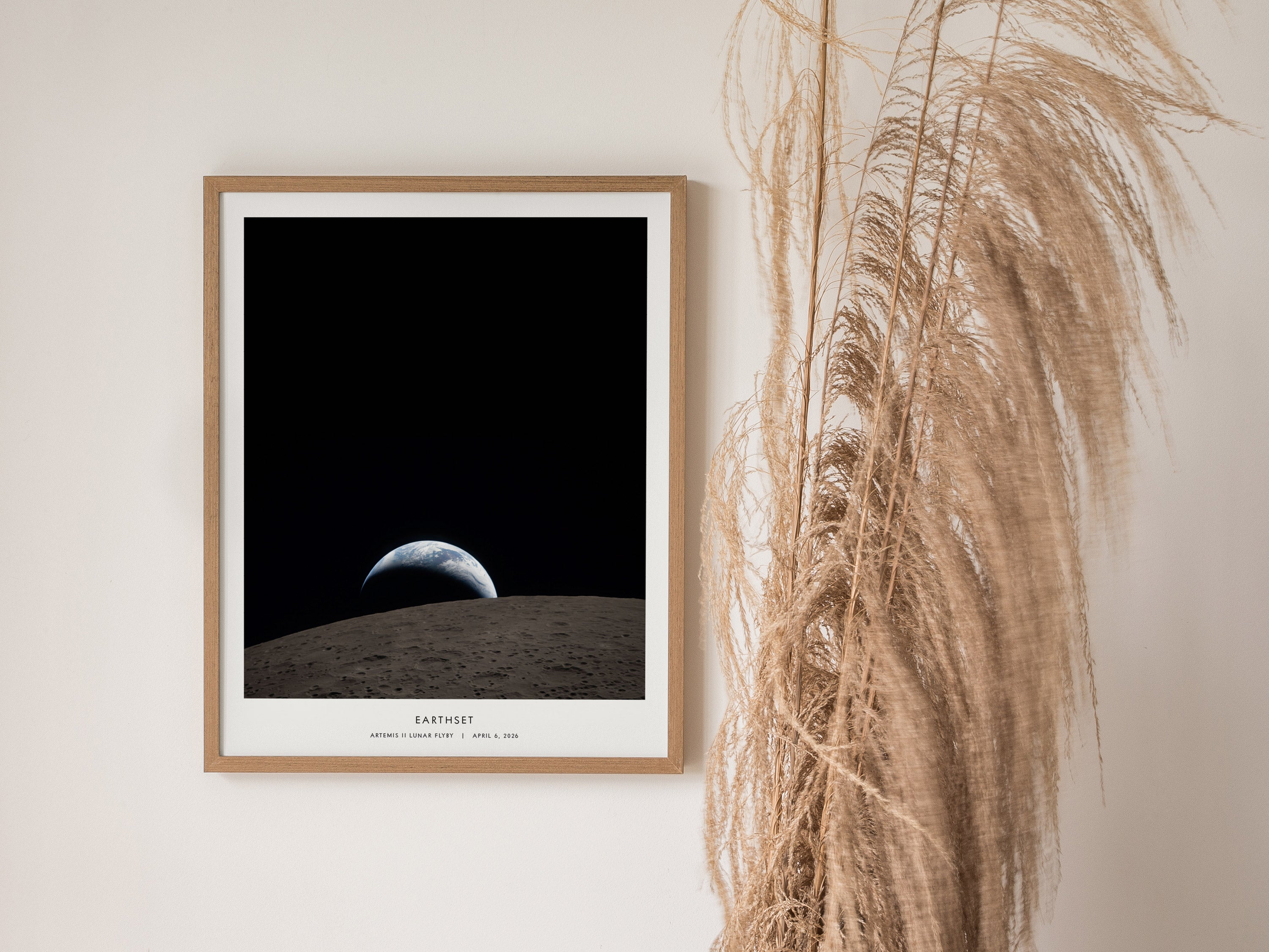 Artemis II NASA Poster | Earthset Moonrise Space Wall Art | Swell