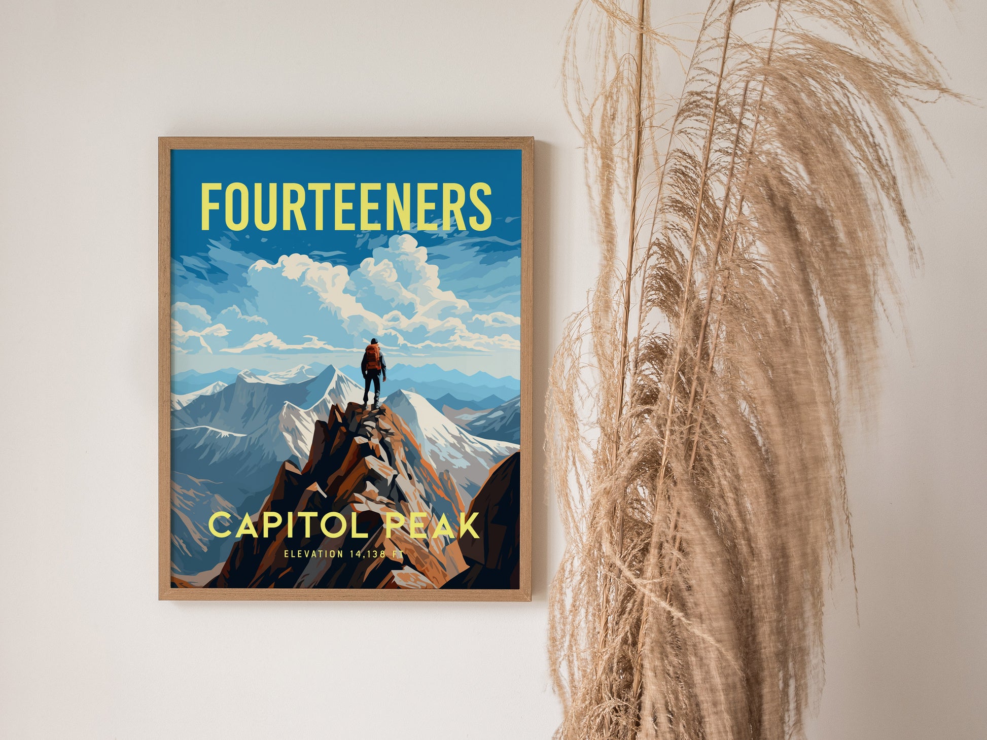 Capitol Peak Colorado Fourteener Poster | Mountain Hiker Wall Art