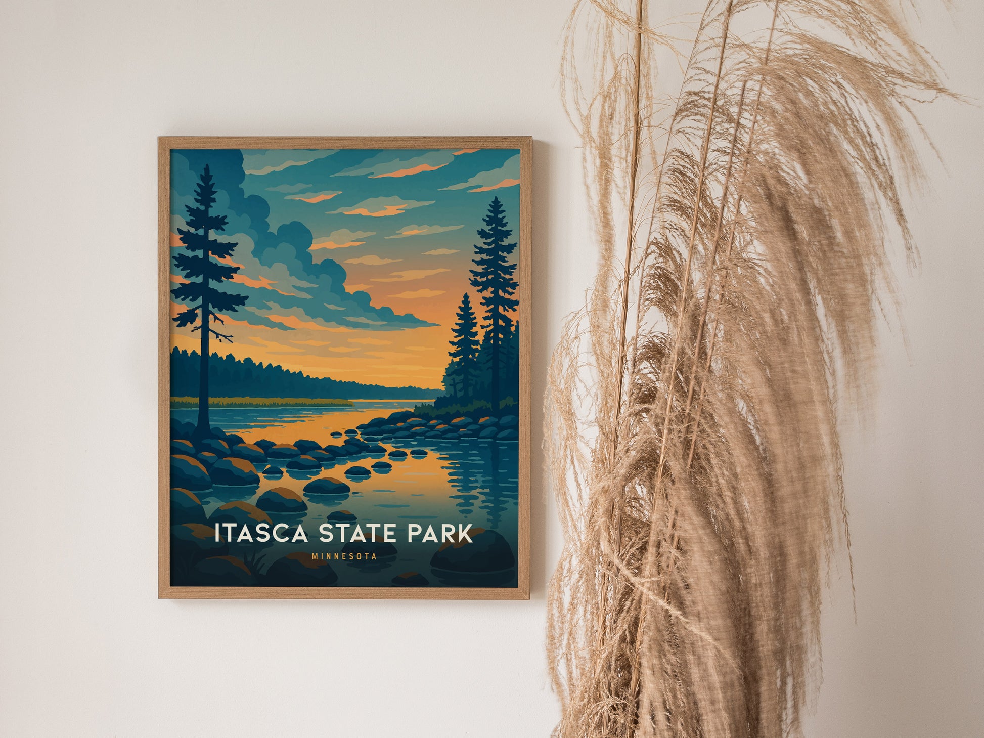Itasca State Park Poster | Mississippi Headwaters Minnesota Wall Art