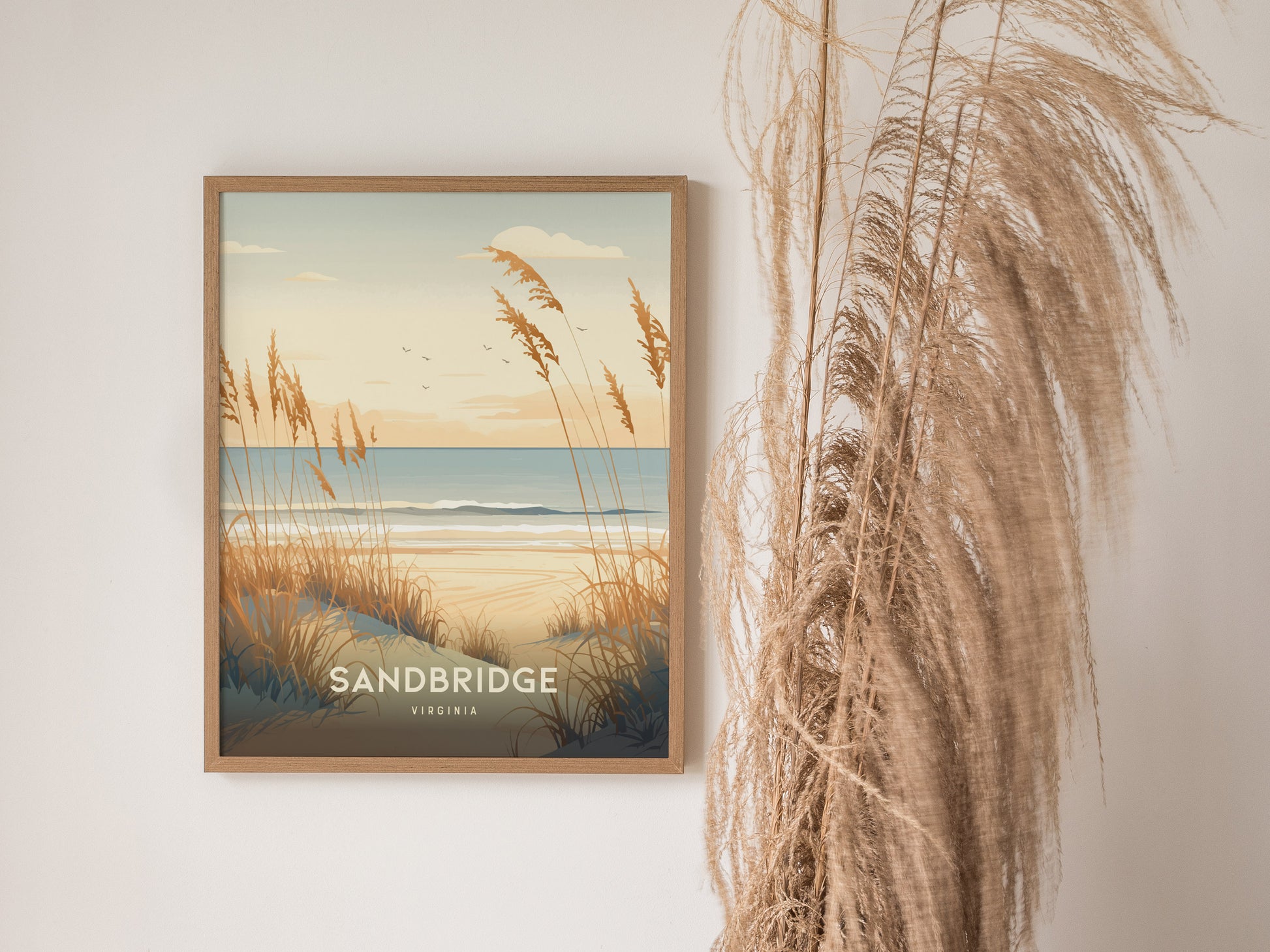 Sandbridge Poster | Virginia Beach Art | Coastal Dunes Sunrise VA Print