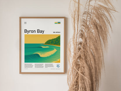 Byron Bay Surf Spot Poster | Australia Surfing Wall Art | Framed or Unframed