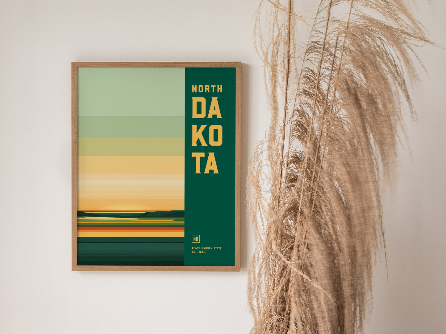 North Dakota Peace Garden State Poster | Badlands Wall Art