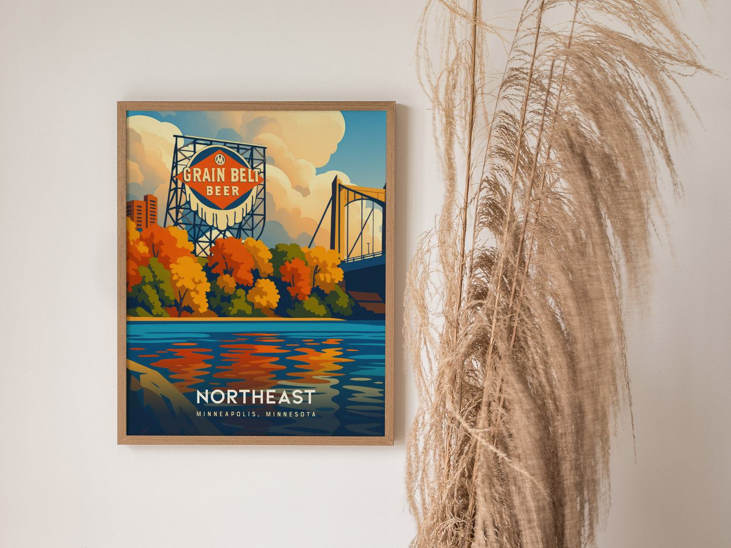Northeast Minneapolis Poster | Grain Belt Beer Sign Wall Art Print