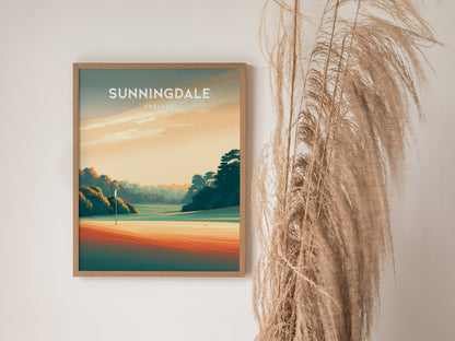 Sunningdale, England Poster | Classic Links Golfer Gift Wall Art — styled in a modern interior