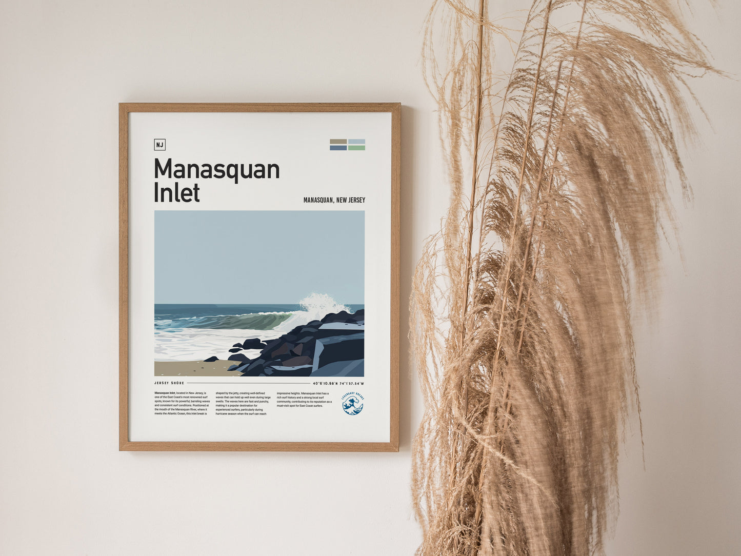 Manasquan Inlet Surf Poster | New Jersey Shore Wall Art