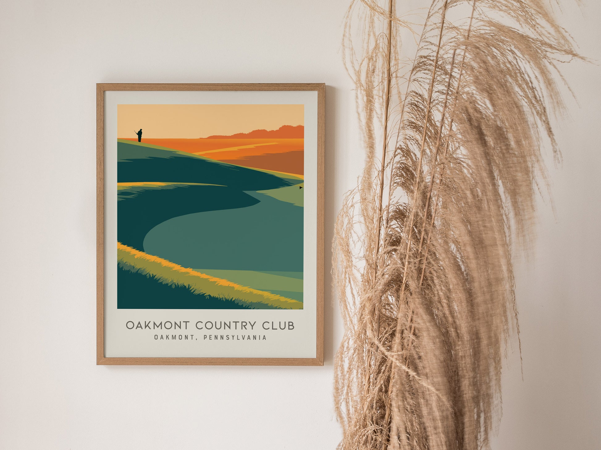 Oakmont Country Club Matte Border Poster | Oakmont, Pennsylvania Golf Course Print Wall Art — styled in a modern interior