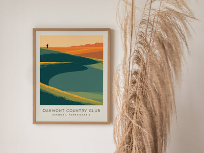 Oakmont Country Club Matte Border Poster | Oakmont, Pennsylvania Golf Course Print Wall Art — styled in a modern interior