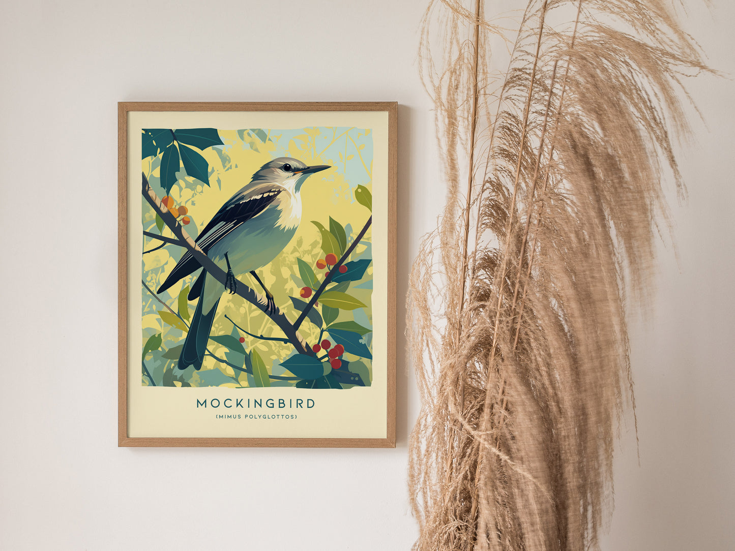 Mockingbird Poster | Vintage Cottagecore Songbird Wall Art