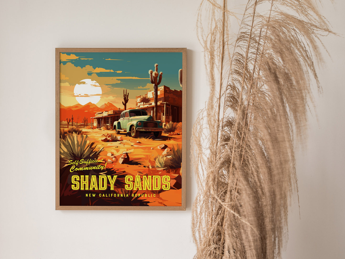 Shady Sands Poster | Fallout Gamer Wall Art | Framed or Unframed