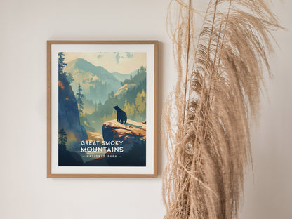 Great Smoky Mountains Minimalist Poster | Tennessee National Park Wall Art