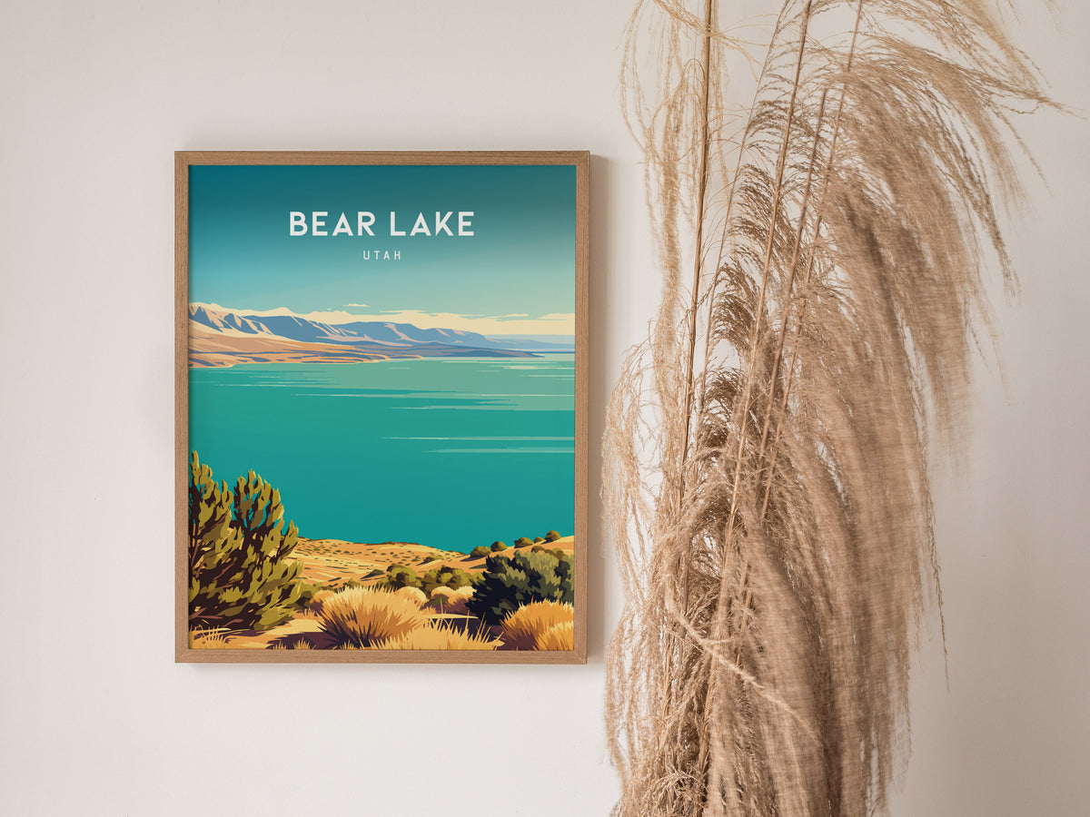 Bear Lake, Utah Poster | Beach House Decor Travel Gift Wall Art — styled in a modern interior