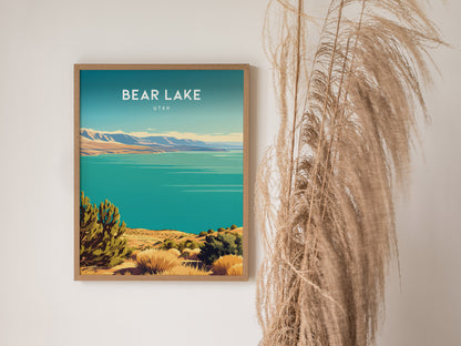 Bear Lake, Utah Poster | Beach House Decor Travel Gift Wall Art — styled in a modern interior