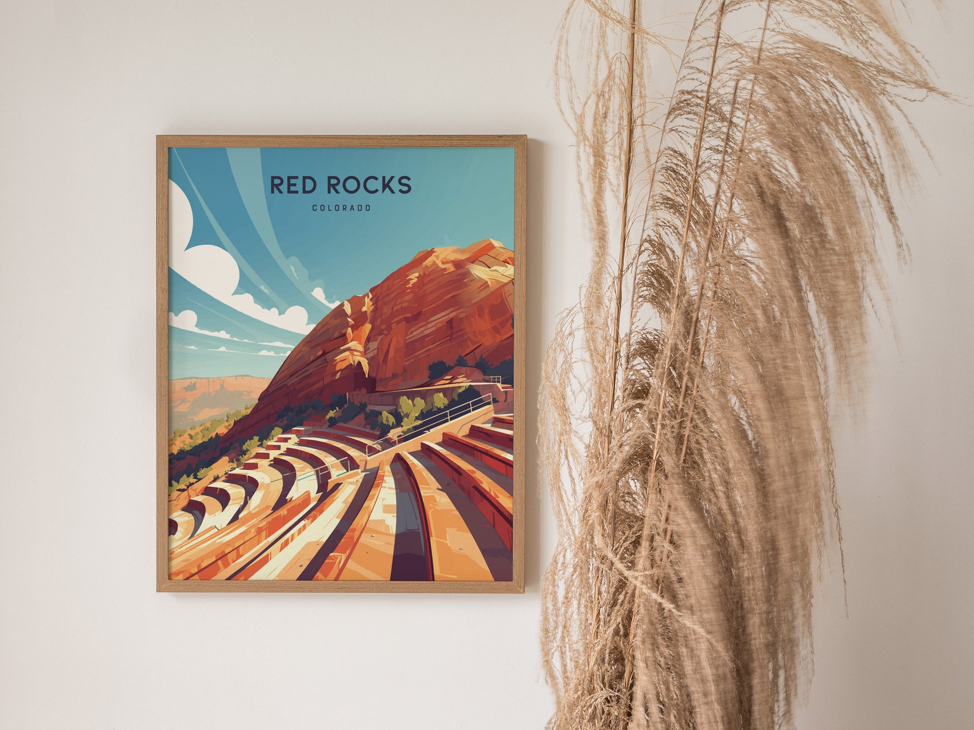 Red Rocks Amphitheatre Poster | Modern Colorado Concert Wall Art