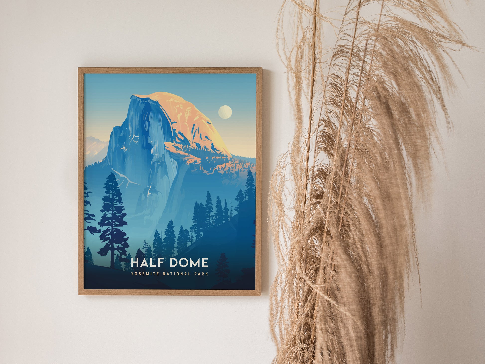 Half Dome Poster | Yosemite National Park Print | California Hiker Wall Art