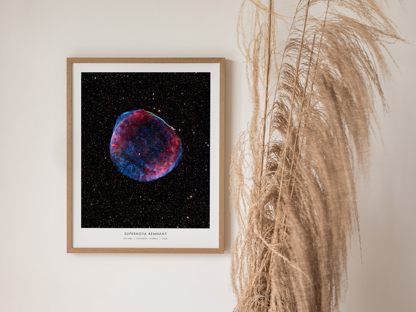 Supernova Remnant Poster | NASA SN 1006 Space Photography Wall Art — styled in a modern interior