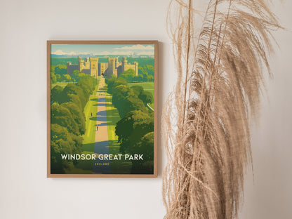 Windsor Castle Poster | England Royal Palace Great Park Wall Art Gift