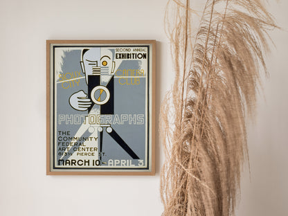 Vintage Photographer Exhibition Poster Print Poster Graphic Design Retro Advertising Art Deco Darkroom Decor