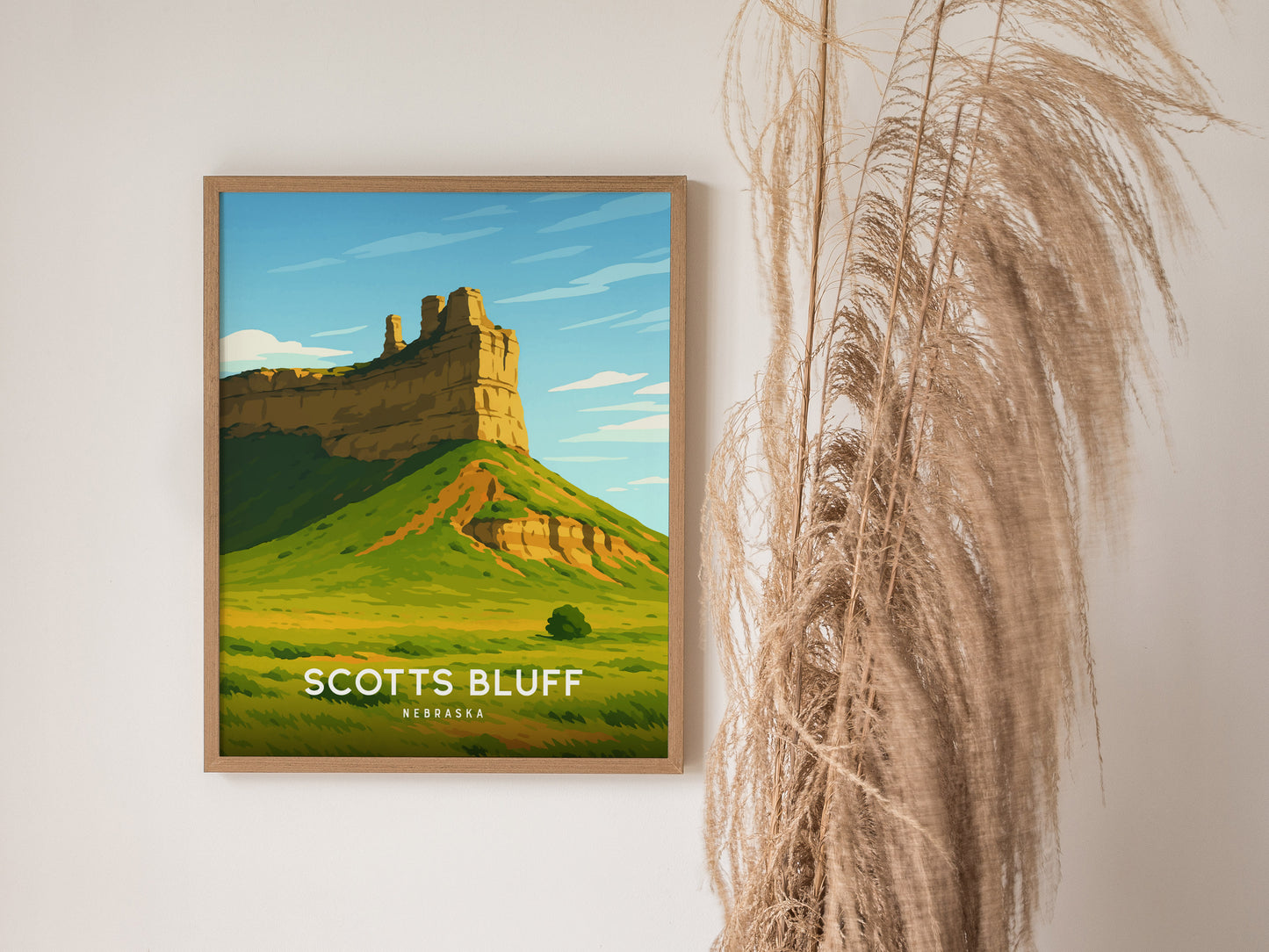 Scotts Bluff National Monument Poster | Nebraska, Oregon Trail Wall Art