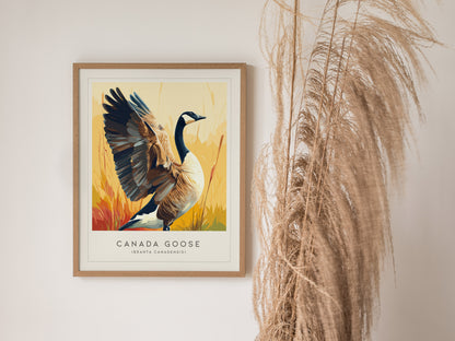 Canada Goose Poster | Majestic Migratory Bird Fine Wall Art — styled in a modern interior