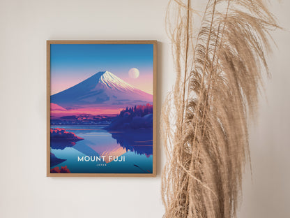 Mount Fuji Travel Poster | Japan Iconic Mountain Wall Art