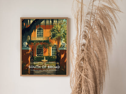 South of Broad Charleston Poster | Historic SC Neighborhood Wall Art