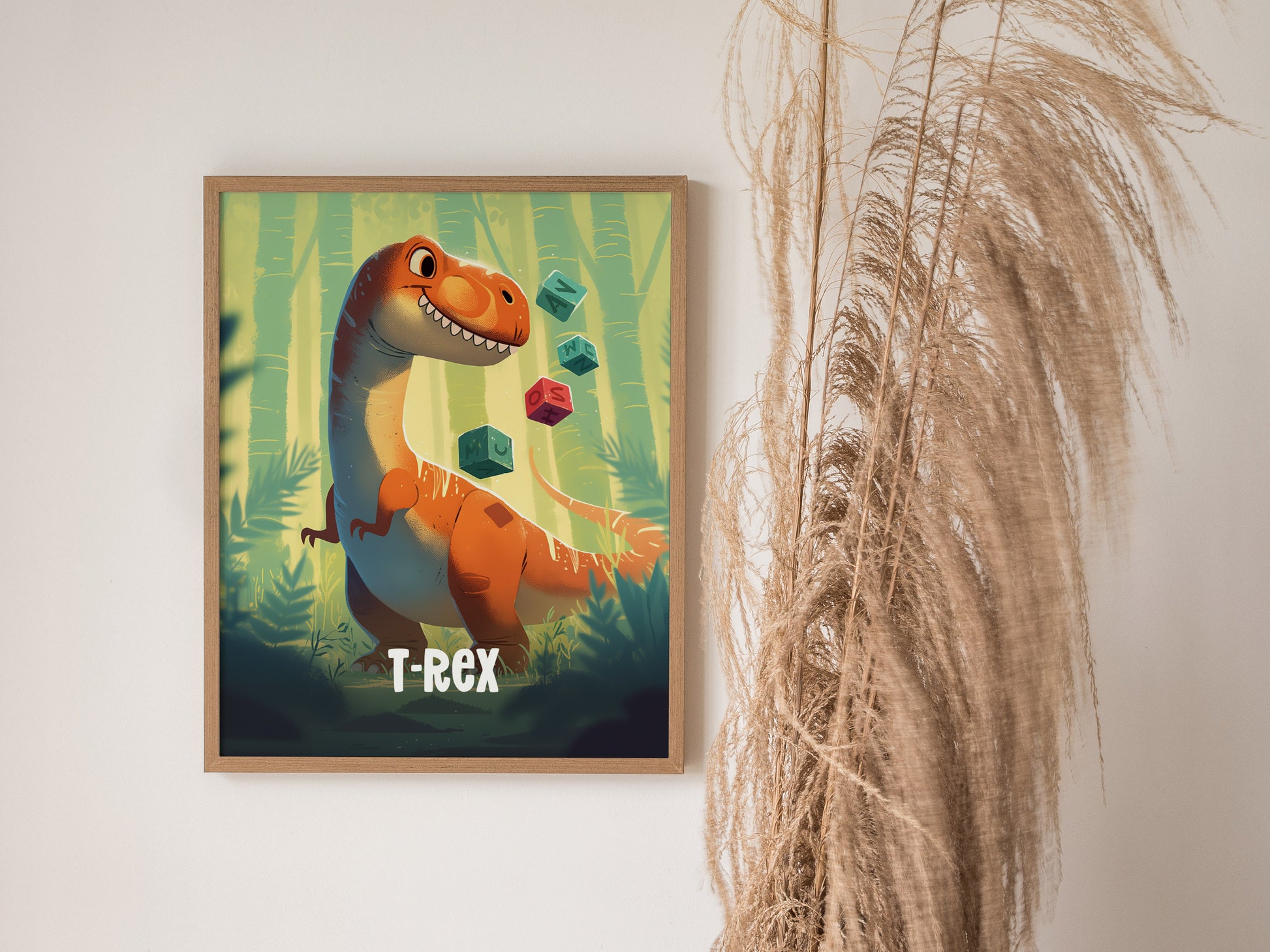 T-Rex Poster | Adventure Dinos Kids Room Art | Dinosaur Nursery Gift