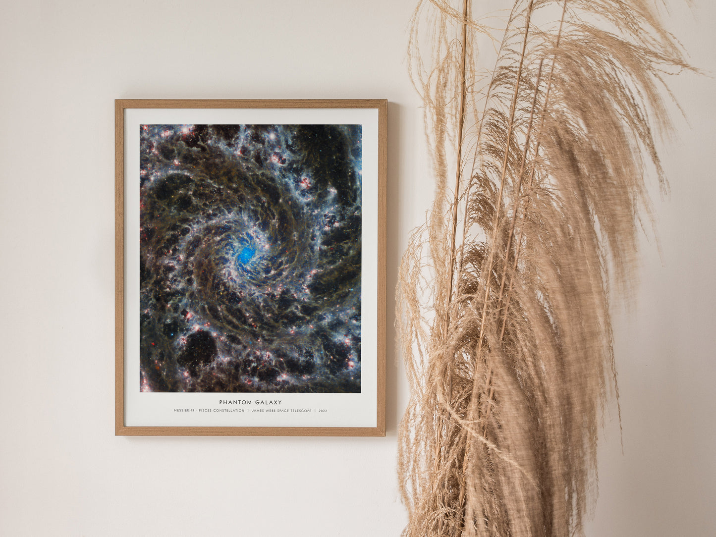 PHANTOM GALAXY Landscape Poster | NASA Space Photography Wall Art — styled in a modern interior