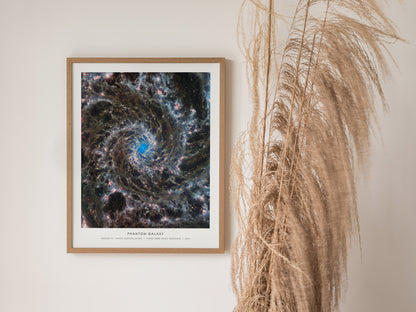 PHANTOM GALAXY Landscape Poster | NASA Space Photography Wall Art — styled in a modern interior