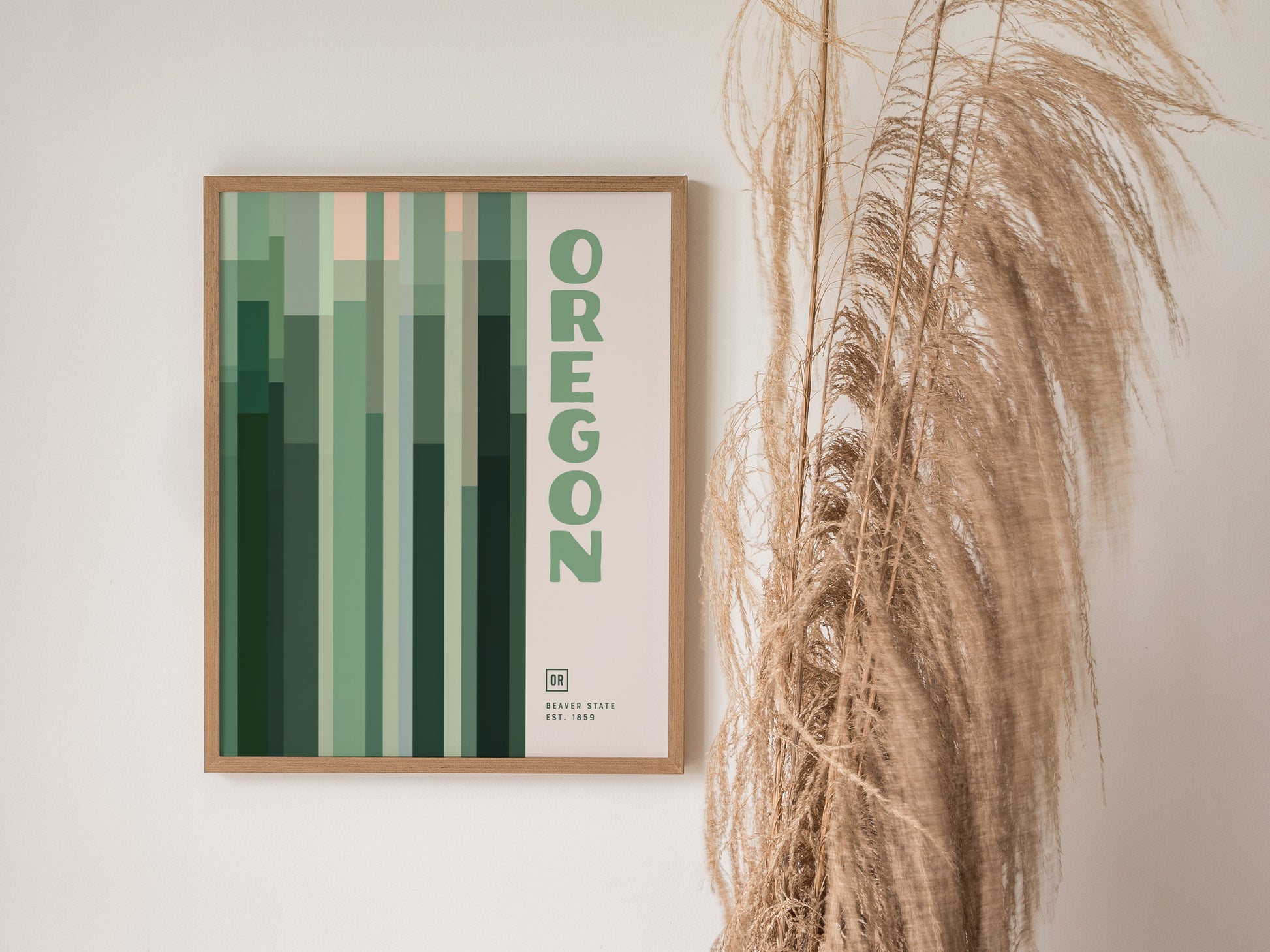 Oregon Minimalist Poster | Modern State Wall Art Print