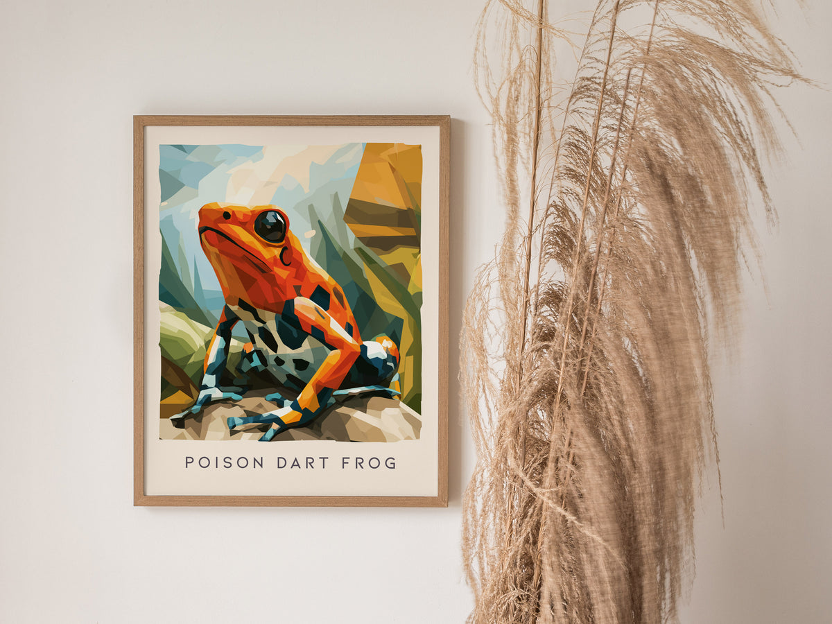 Poison Dart Frog Poster | Vibrant Rainforest Wildlife Art Wall Art — styled in a modern interior