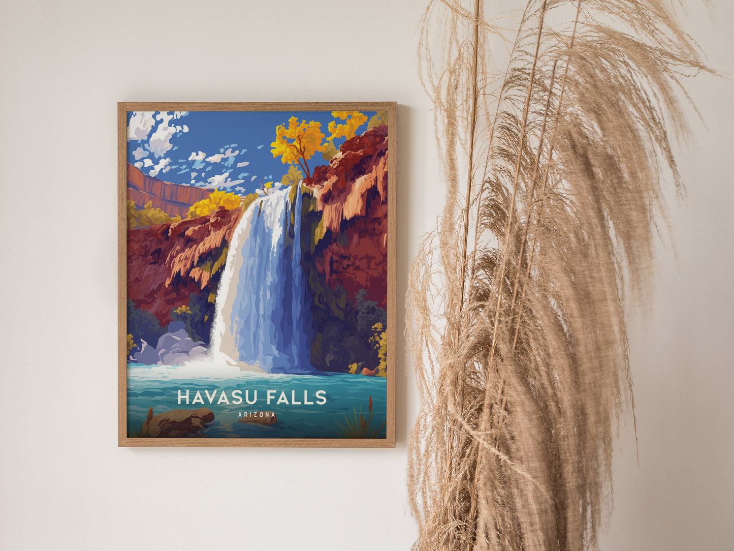 Havasu Falls Poster | Arizona Waterfall Nature Wall Art