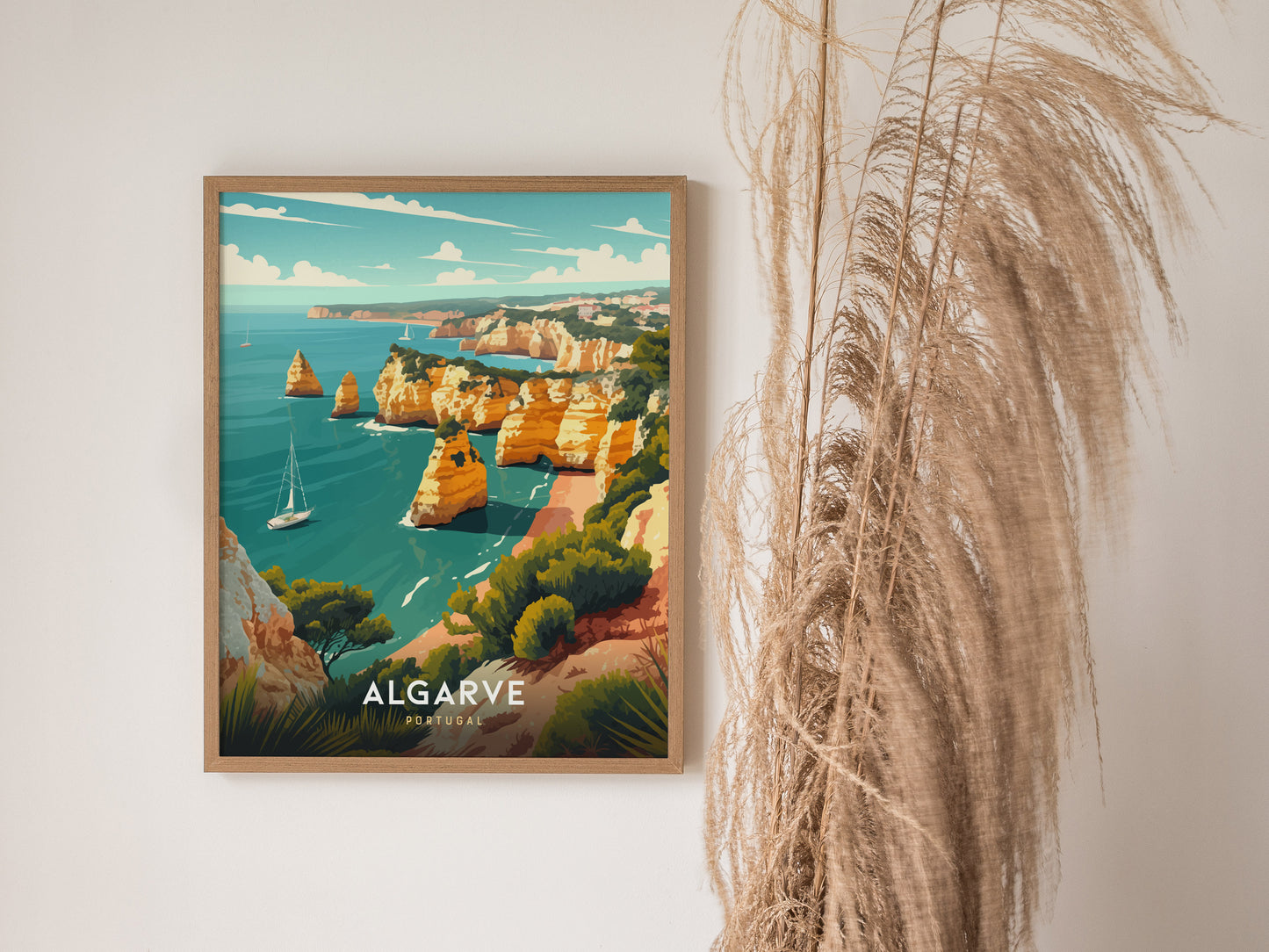 Algarve Travel Poster | Portugal Coastal Wall Art