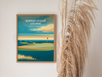 Kiawah Ocean Course, South Carolina Poster | Links Poster & Golfer Gift Wall Art — styled in a modern interior