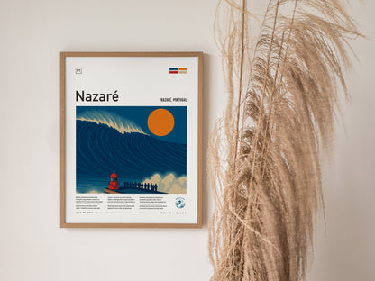 Nazare Big Wave Surf Poster | Big Wave Surf Art Print