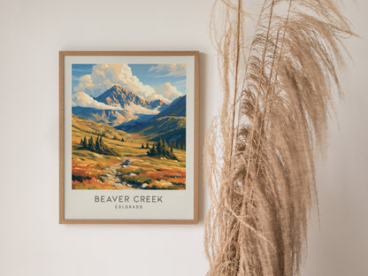 Beaver Creek Matte Border Poster | Colorado Framed or Unframed Travel Wall Art — styled in a modern interior