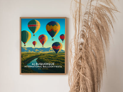 Albuquerque Balloon Fiesta Poster | New Mexico Festival Wall Art | Framed or Unframed