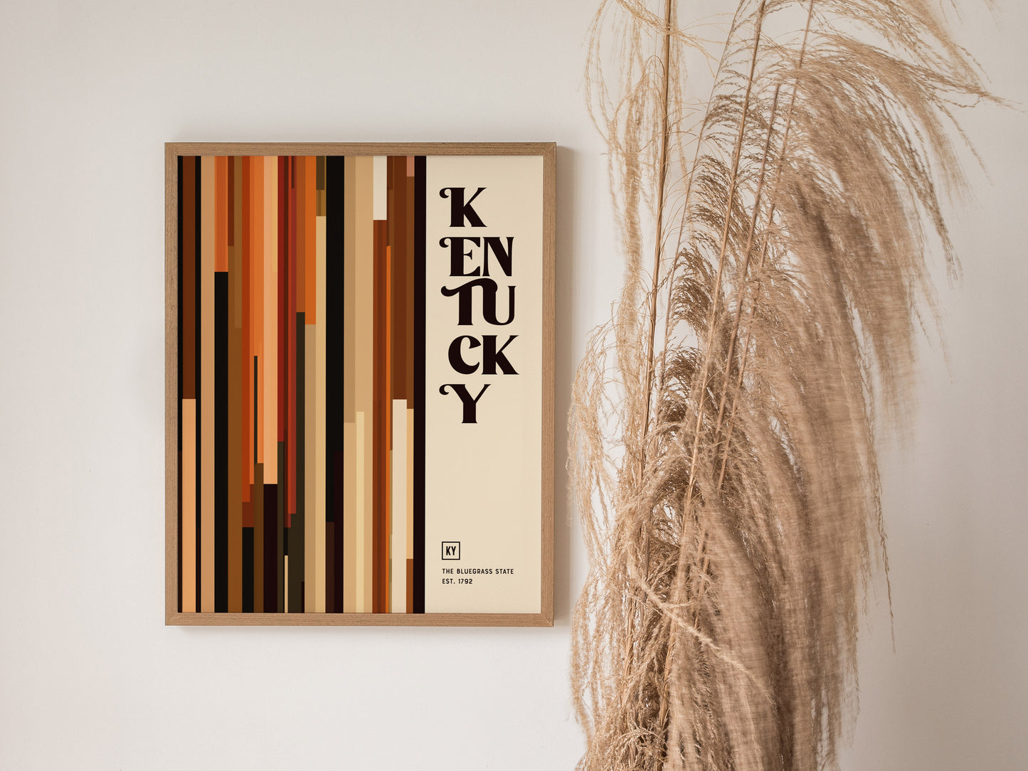 Kentucky The Bluegrass State Poster Abstract Bourbon Wall Art