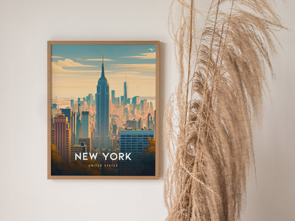 New York City Poster | NYC Skyline Wall Art Print