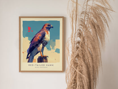 Red-Tailed Hawk Poster | Bird of Prey Art | Wildlife Nature Gift